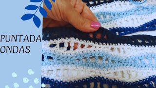 PUNTO ONDAS CROCHET PUNTADA CALADA CROCHET 😍🐟🐠FELIZ VERANO 🌞💚🌺 [upl. by Keary47]