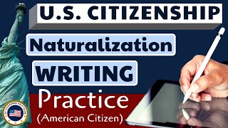 2022 US Citizenship Official Writing Test Practice American Citizen United States [upl. by Nivrag]