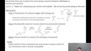 06 05 Hemiacetal formation under acidic conditions [upl. by Soalokin243]