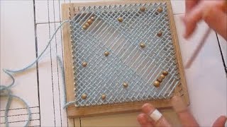 Beginners guide Pin Loom Weaving  how to add beads into your Pin Loom Weaving [upl. by Alyag]