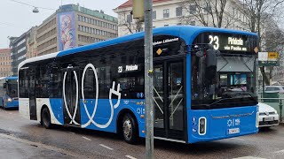 New bus Yutong U12 on line 23 Pohjolan Liikenne [upl. by Yrruc732]