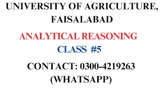 UAF MPhil amp PhD Test Preparation Class 5  UAF MPhil and PhD Admissions  Analytical reasoning [upl. by Aihseken]