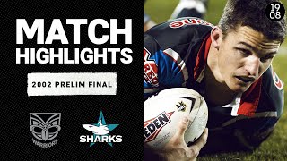 New Zealand Warriors v Sharks  2002 Prelim Final  Classic Match Highlights  NRL [upl. by Isidro]