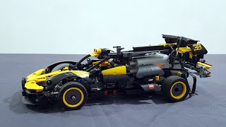 Motorized Bugatti Bolide MOC based on 42151 Lego set using original battery [upl. by Thurmond488]