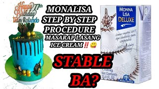 MONALISA WHIPPEDCREAM CREAM PROCEDURE CAKE DECORATING [upl. by Palmira]