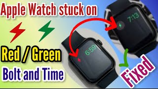 Apple Watch Stuck on red  green lightning Bolt and Time on Apple Watch [upl. by Gaskins536]