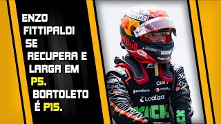 ENZO FITTIPALDI TEM ÓTIMO TREINO E LARGA EM P5 NA FÓRMULA 2 GABRIEL BORTOLETO É APENAS P15 [upl. by Auqenaj]