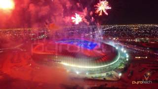 PYROTECH  Gran espectáculo de pirotecnia Inauguracion Estadio BBVA Bancomer Rayados de Monterrey [upl. by Fauman955]