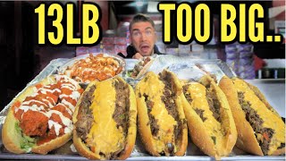 IMPOSSIBLE 13LB CHEESESTEAK CHALLENGE  With Spicy Chicken amp Gyros  NYC Street Food [upl. by Edak]