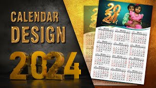 2024 Calendar Design with PSD  2024 കലണ്ടര്‍ ഡിസൈന്‍  Designers Tips [upl. by Ayotna835]