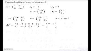 Diagonalisation of matrix example I [upl. by Compte]