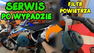 SERWIS Motocykla po wypadzie  Wymiana PŁYNU w SPRZĘGLE  Filtr powietrza olej łańcuch [upl. by Werra]