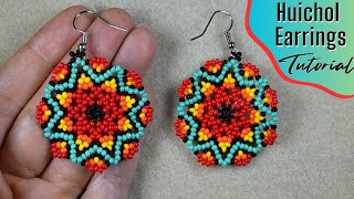 NEW Summer Huichol Style Earrings  Tutorial  DIY [upl. by Chantalle]