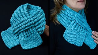 Knitted snoodscarf easily and simply  for beginners [upl. by Izzy690]