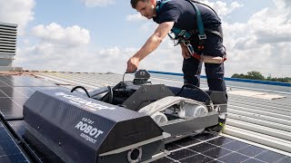 PV Cleaning with the new smaller solar cleaning robot  hyCLEANER solarROBOT compact [upl. by Hailey]