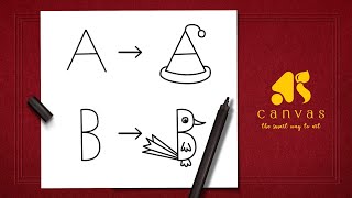 How to draw with alphabet  Fun with alphabet  Education drawing  ABCD drawing   ABCD draw [upl. by Gibun]