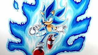 Drawing Super Sonic Blue SSGSS [upl. by Nylecyoj]