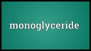 Monoglyceride Meaning [upl. by Dilly]