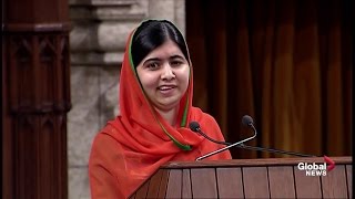 Activist Malala Yousafzai delivers impassioned speech to Canadian Parliament [upl. by Aihtnic]