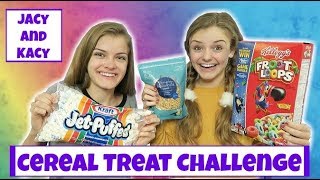 Cereal Treat Challenge  Jacy and Kacy [upl. by Salohcim]