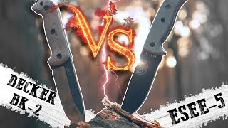 ESEE5 VS KaBar Becker BK2  The American Beasts [upl. by Elexa888]