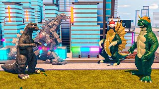 Gabara and Gigan Vs Showa Gojira and RPO MechaGodzilla  Roblox Kaiju Universe [upl. by Ahsya]