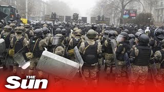 Three cops BEHEADED in Kazakhstan protests as govt orders shoot to kill without warning [upl. by Elli]