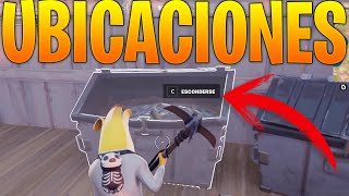 DESTRUYE ESCONDITES EN FORTNITE  UBICACIONES DONDE HAY ESCONDITES EN FORTNITE CAPITULO 3 [upl. by Ainollopa]