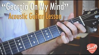 Ray Charles  Georgia on my Mind  Guitar Lesson [upl. by Ellison]