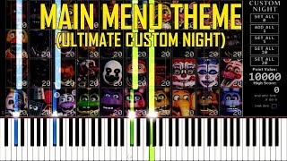 Main Menu Music Eisoptrophobia  FNAF Ultimate Custom Night Synthesia Piano Tutorial [upl. by Lukasz95]