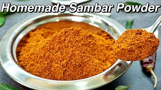 Authentic Homemade Sambar Masala Recipe  Sambar Powder  Kanak’s Kitchen [upl. by Mikkel63]