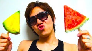 リアルスイカバー作ってみた！I make water melon ice！ [upl. by Eyatnod774]