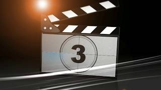 Slate Board Movie Clapper with Film Reel Count Down 3 2 1 [upl. by Nerrol]