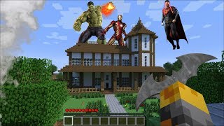 GIANT SUPERHERO APPEARS IN MY HOUSE IN MINECRAFT  Minecraft Mods [upl. by Thessa]