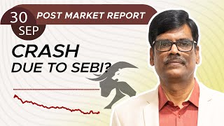 Crash due to SEBI Post Market Report 30Sep24 [upl. by Siryt735]