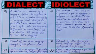 What is Dialect amp Idiolect  Difference between Dialect amp Idiolect 📚 English Literature with BIKRAM [upl. by Anselm]