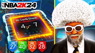 I WENT ON A 90 GAME WIN STREAK WITH THE NEW BEST BUILD on NBA 2K24 [upl. by Sitra]