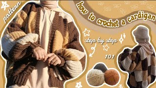 How to crochet a cardigan  pattern included 🌼 [upl. by Irrok746]