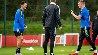 Cristiano Ronaldo having fun with Man Utd teammates at training [upl. by Repip991]