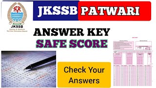 Answer key of Jkssb Patwari  Jkssb Patwari Paper  Cutoff Jkssb Patwari  Jkssb Exams [upl. by Esil]