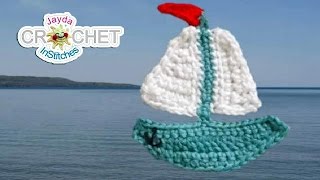 Little Sailboat Applique  Crochet Pattern amp Tutorial [upl. by Hcone]