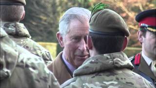 The Prince of Wales presents medals to the Mercian Regiment at Sandringham [upl. by Enaitsirk]