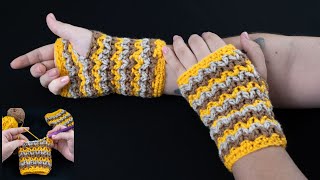 A gift in a hurry  crochet fingerless mittens in 30 minutes [upl. by Secilu]