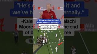 Coach DeBoer talks about Malachi Moore’s actions on Saturday 🗣️ via AlabamaCrimsonTideonALcom [upl. by Macmullin]