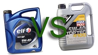 Elf Evolution NF 900 5W40 vs Liqui Moly TopTec 4100 5W40 test [upl. by Hauhsoj]