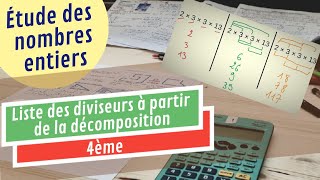 Leçon  Liste des diviseurs à partir de la décomposition [upl. by Nyledam589]