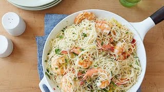 Shrimp Scampi with Angel Hair Pasta  Food Network [upl. by Natsyrt]