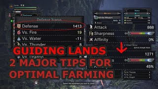 MHW Guiding Lands  2 Major Tips for Optimal Farming monster cycling and insane buffs Iceborne [upl. by Airbmac806]