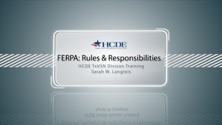 FERPA Rules amp Responsibilities Training with Sarah W Langlois [upl. by Oinotnaocram]