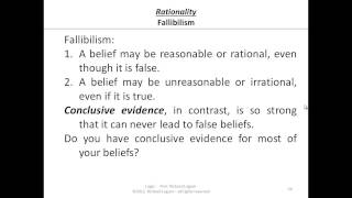 Logic 0212426 Truth Belief amp Rationality  Fallibilism [upl. by Nonnaer]